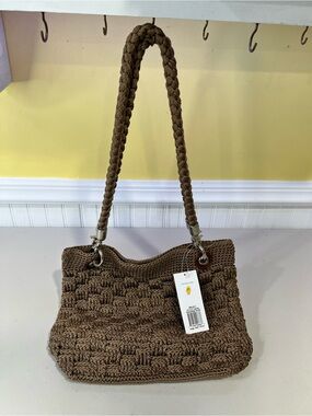 The Sak Braided Crochet Shoulder Bag in Brown